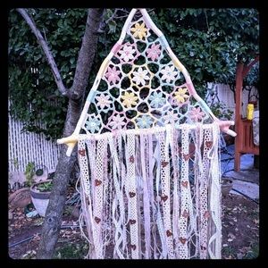 Boho shabby chic hand crotchet  dream catcher